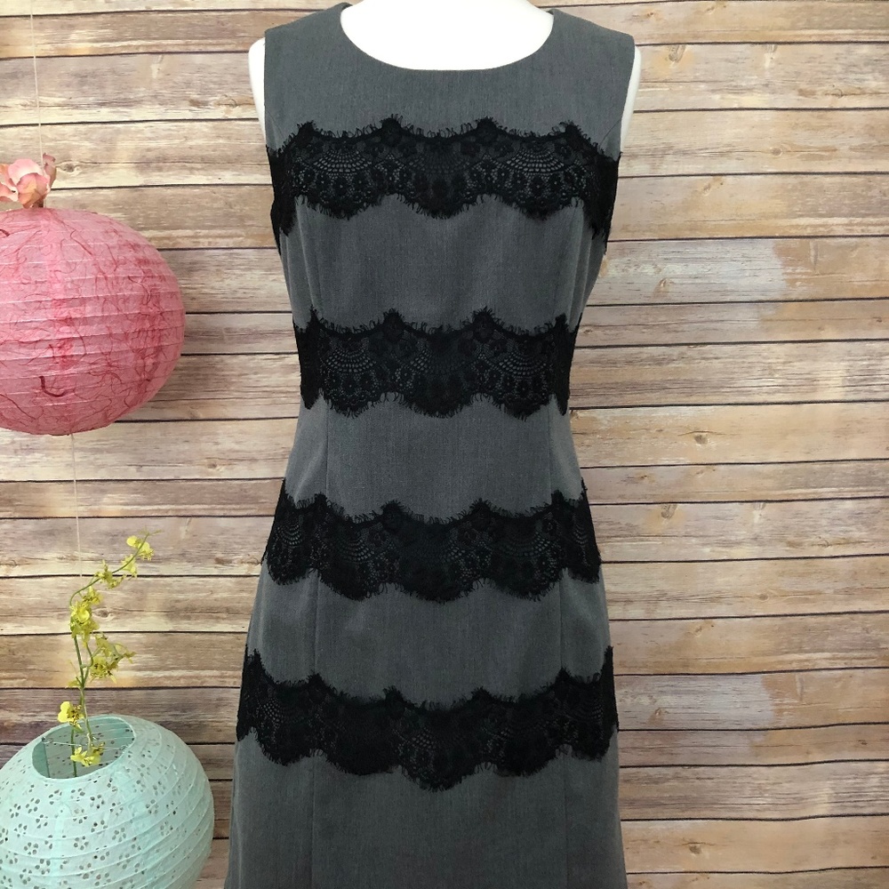 Love21 Small Gray Dress With Black Lace